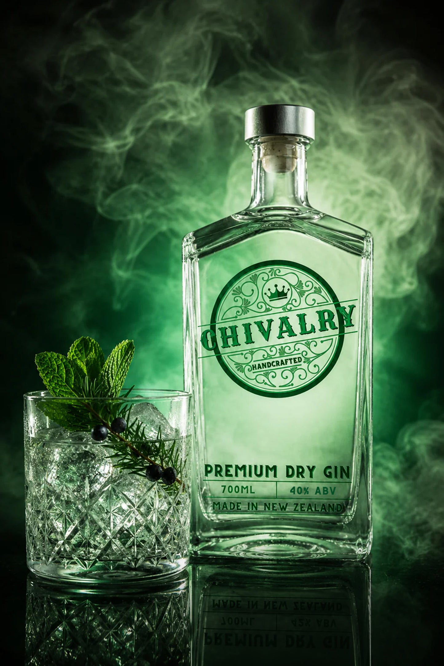 Chivalry Premium Dry Gin - 40% ABV, 700ml