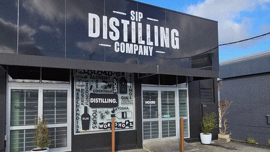Outside view of SIP Distilling Co distillery in Takapuna, Auckland