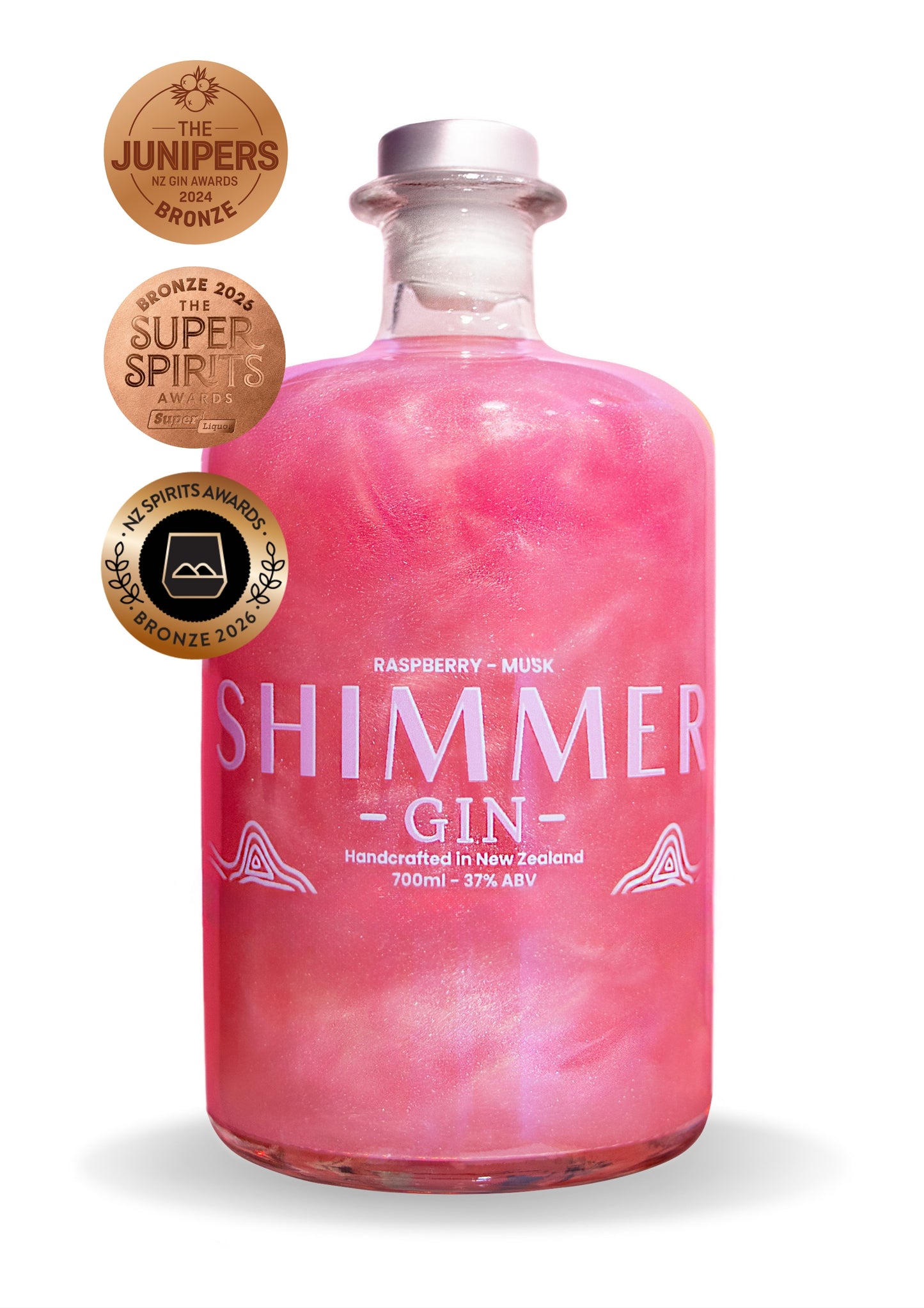 Pink Shimmer Gin - Raspberry & Musk 37% ABV - 700ml