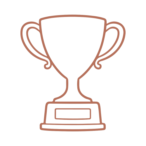 Outline of a trophy on a transparent background