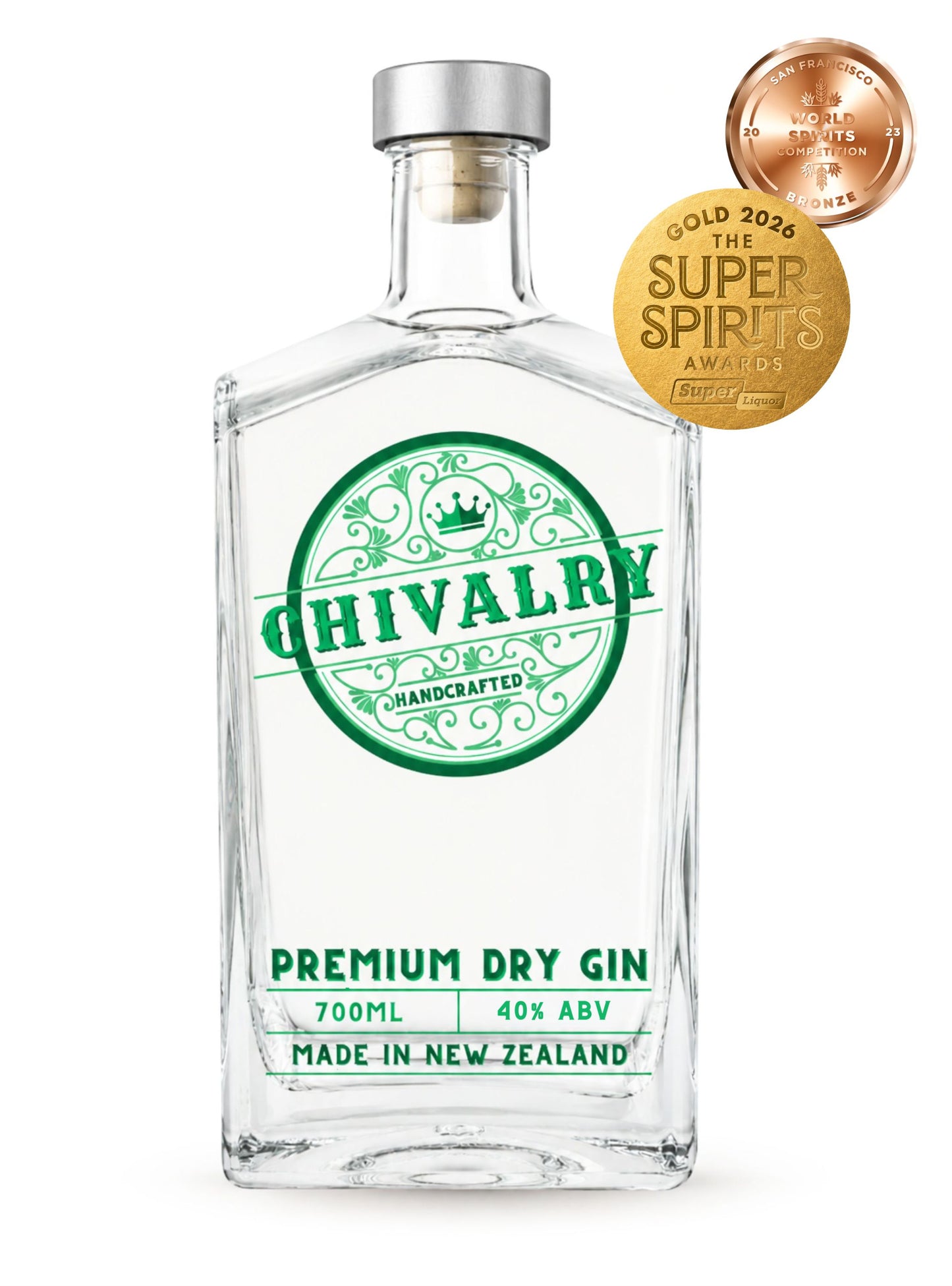 Chivalry Premium Dry Gin - 40% ABV, 700ml