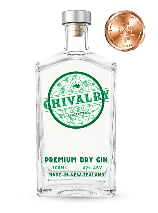 Chivalry Premium Dry Gin - 42% ABV, 700ml