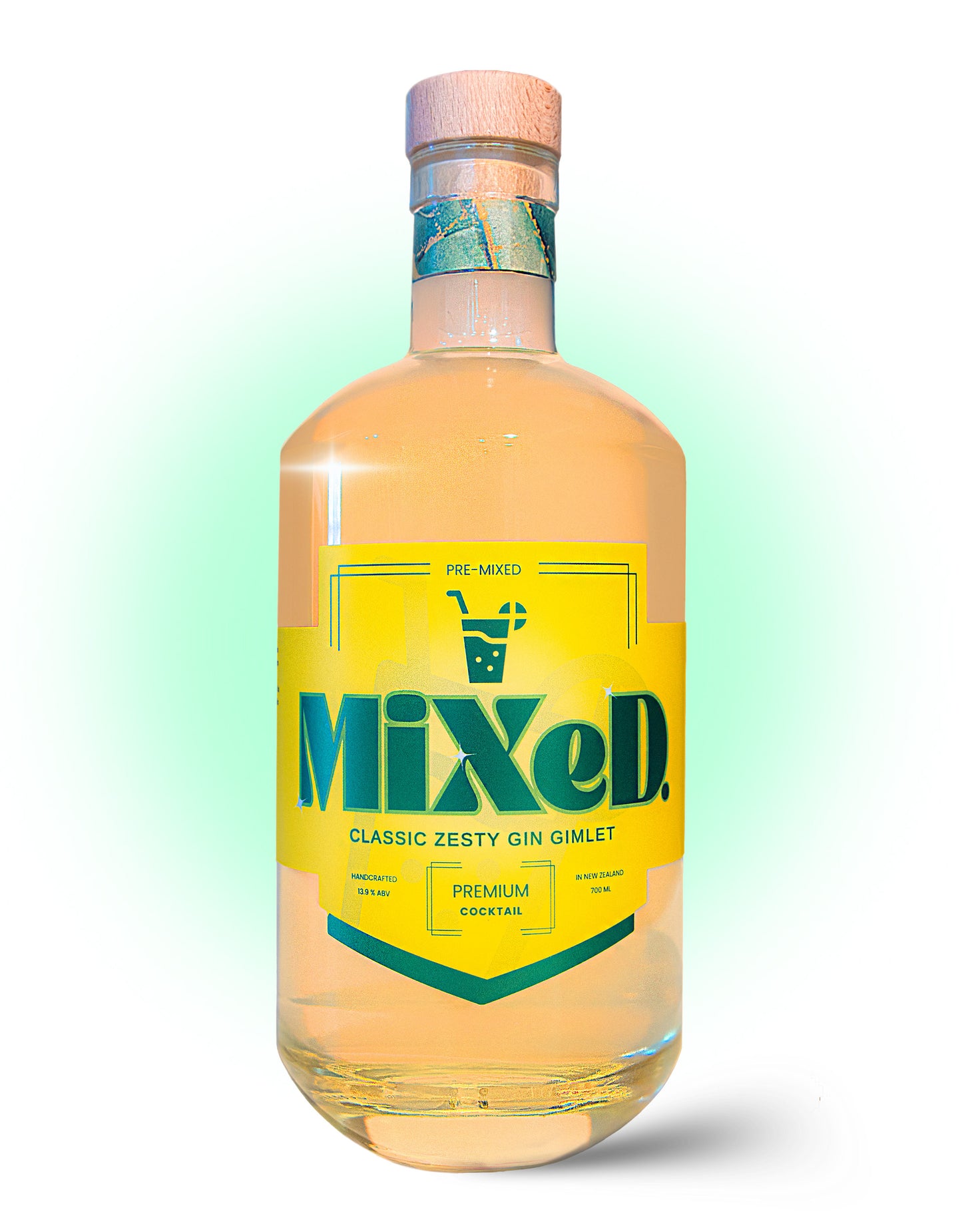 Bottle of 'Mixed' Classic Zesty Gin Gimlet on a white background