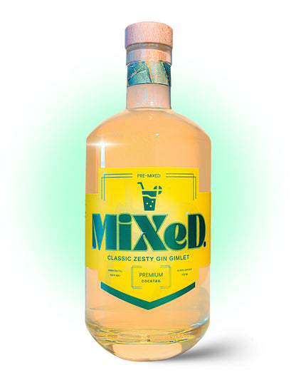 Bottle of 'Mixed' Classic Zesty Gin Gimlet on a white background