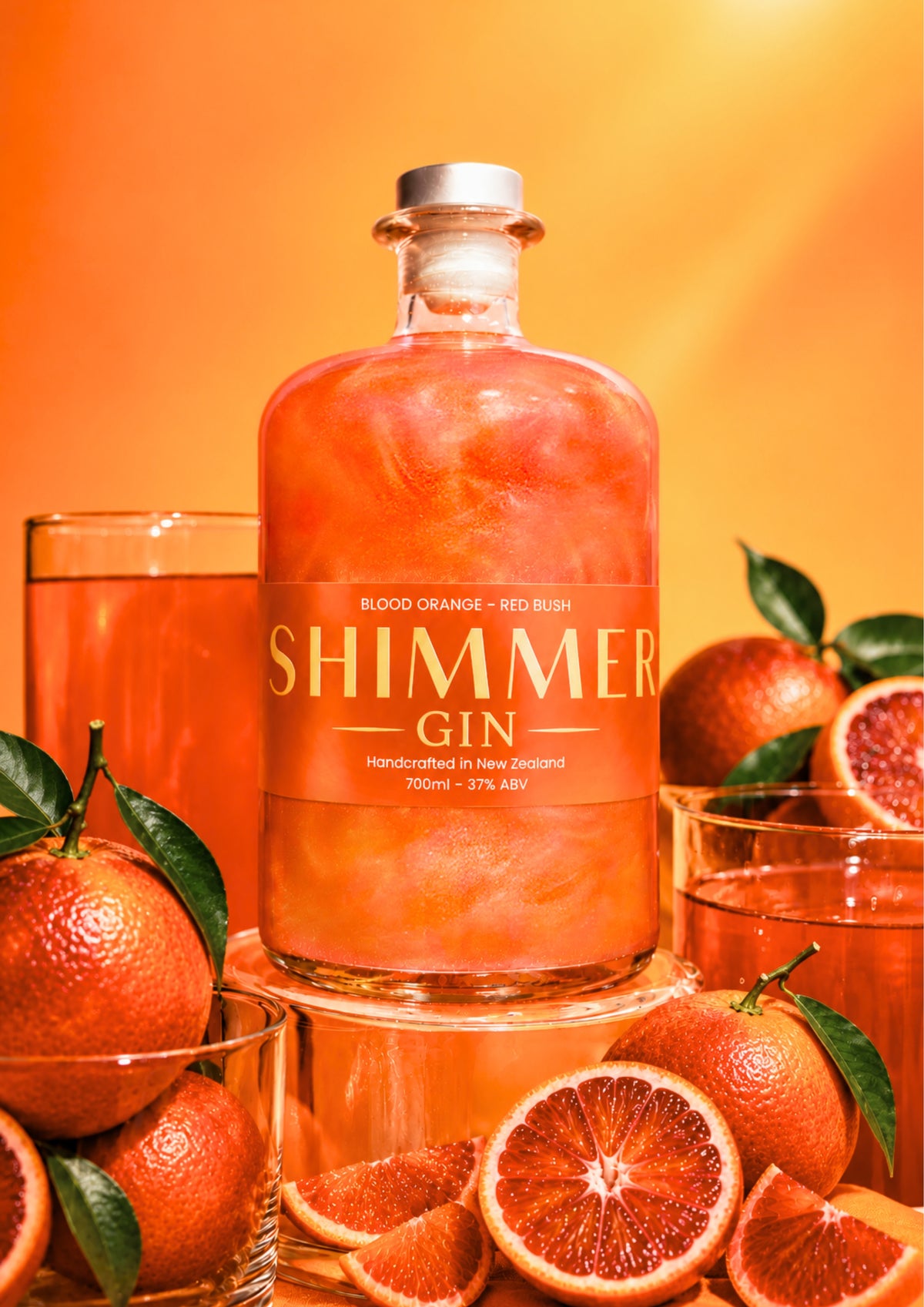 Orange Shimmer Gin - Blood Orange & Red Bush 37% ABV - 700ml