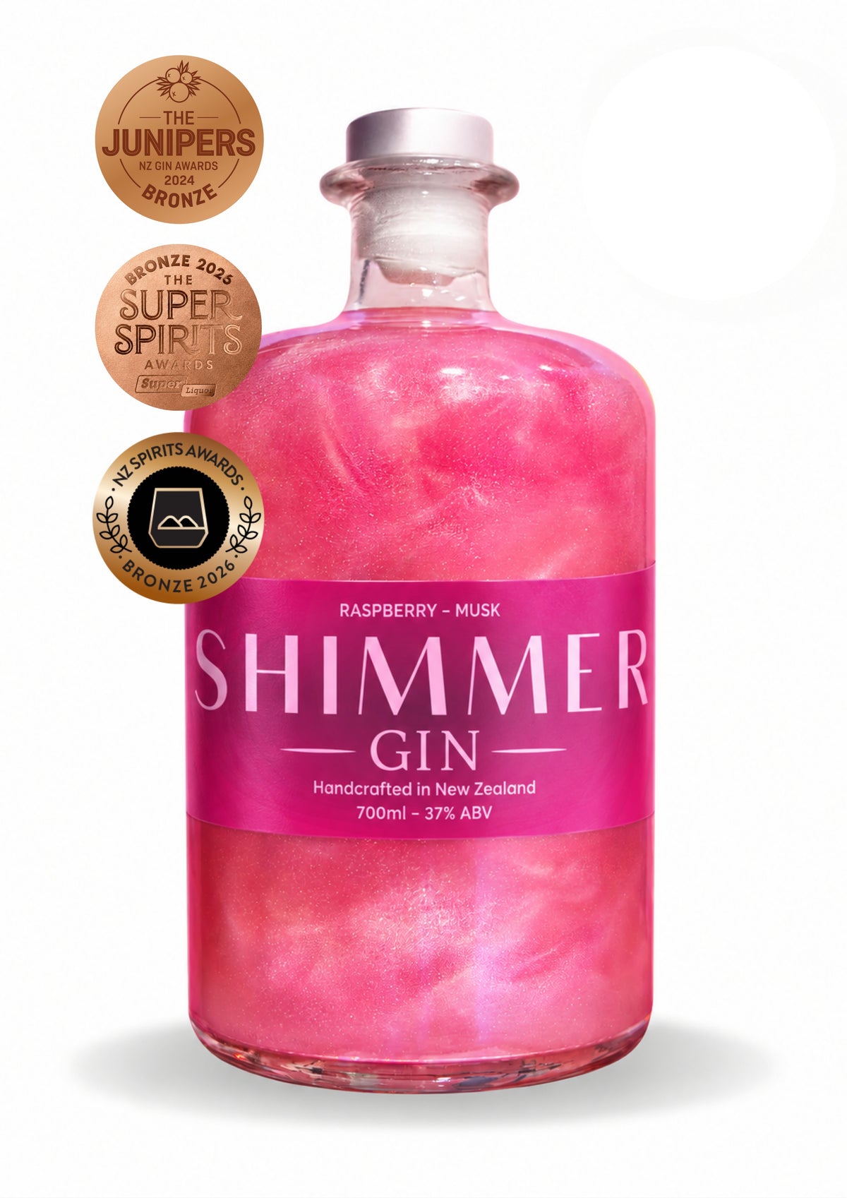 Pink Shimmer Gin - Raspberry & Musk New Zealand Gin | 700ml